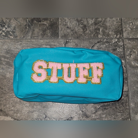 Blue & Pink "Stuff" Makeup Bag BNIB - Picture 2 of 4